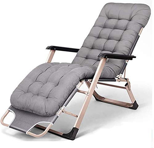 Sillón reclinable liviano, Tumbona recreativa Ajustable, Tumbona de jardín Tumbona Plegable, Estructura de Aluminio Tumbona de Tres Patas con colchón de 5 cm de Grosor, Almohada extraíble, Soporte de