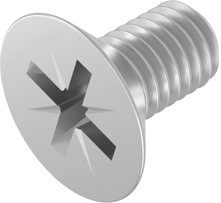 SECCARO Viti a testa svasata M5 x 10 mm, acciaio inox V2A VA A2, DIN 965, con impronta a croce/PZ, filettatura totale, 20 pezzi