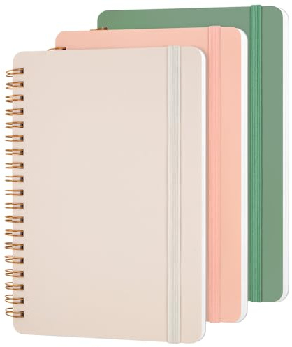 Utron 3 PCS Small Spiral Notebook 5x7, Notebooks for Note Taking, Morandi Spiral Journal Notebook, Work Notebook Small Notebooks 5x7 with Strap, Cute Notebooks for Women 70 Sheets/Note Books