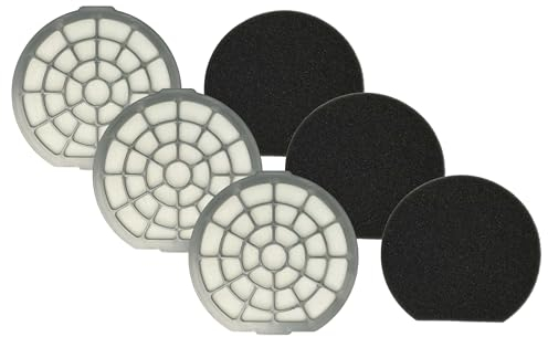 vhbw 3x dual motor protection filter compatible with Dirt Devil Infinity Excell M 5050-2, M 5050-3, M 5050-4 Vacuum Cleaner