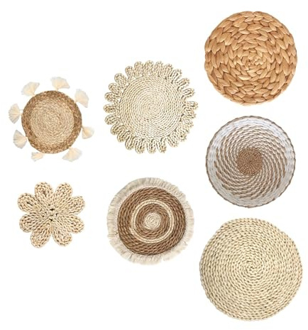 predolo Cesta de Pared Tejida para Colgar, manteles Individuales Tejidos, Almohadillas Resistentes al Calor, Platos, decoración de Pared Bohemia para