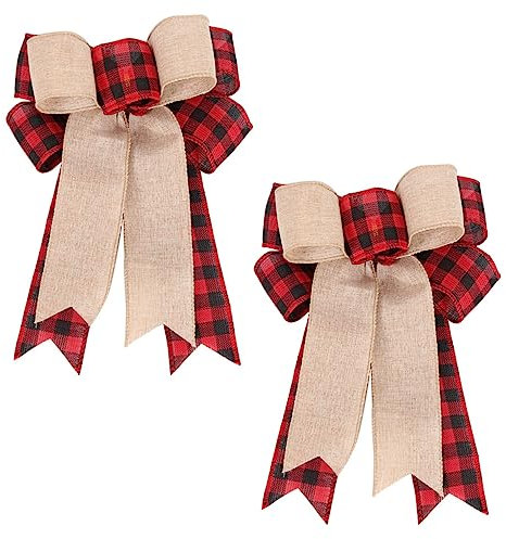 Ciieeo 2stücke Hängende Weihnachtsdeko als Christbaumschmuck mit Weihnachtsschleifen für Festliche Ornamentdekoration im Innenbereich