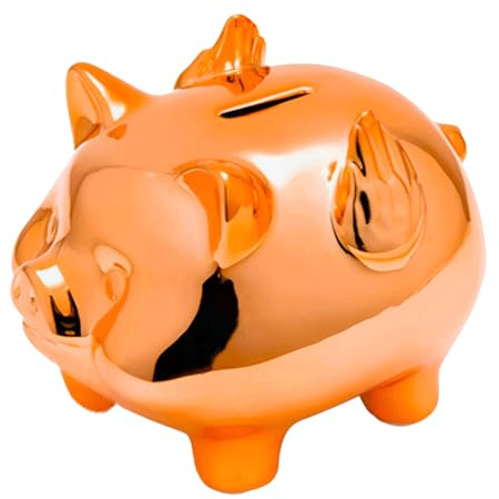Porcellino Salvadanaio Terracotta, Maialino Salvadanaio per Bambini e Sposi, Idea Regalo per Natale e Battesimo (arancione)