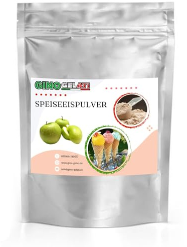 Gino Gelati fruchtiges Eis Speiseeis Pulver, verschiedene Geschmackssorten, schnelle und einfache Zubereitung, für Gastronomie und private Küche, Made in Germany (1 Kg, Apfel)