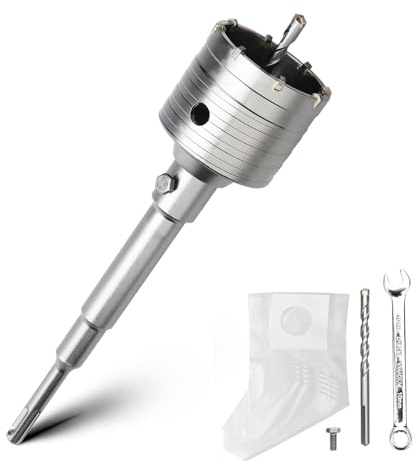 MOXPIFY Bohrkrone 65mm Set,SDS Plus Adapter 220mm für Mauerwerk,Beton | Zentrierbohrer 8x110mm, Steckdose, Gewinde M22