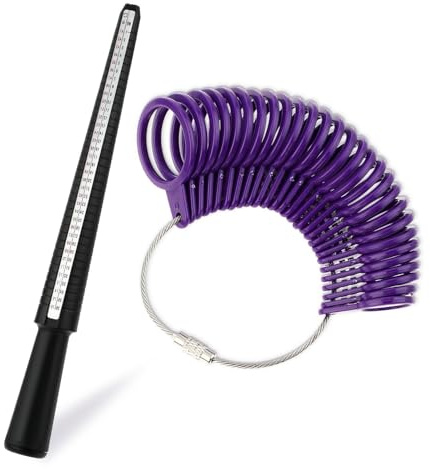 Ring Sizer UK, A-Z Ring Measurement Tool UK Sizes, Finger Ring Size Measure, Ring Sizer with Clear Scale, Easy to Use, Ring Size Gauge UK for Women, Men (Plastic Set)