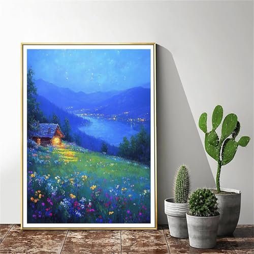 Malen Nach Zahlen Landschaft Malen Nach Zahlen Erwachsene Kabine Malen Nach Zahlen kinder Paint by Numbers Handgemalt ölgemälde ,Pinseln Acrylfarbe kreativ Set für Erwachsene (Rahmenlos) 30x40cm C-284
