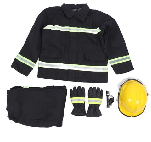 KKPLZZ Set 5 Pezzi di Abbigliamento Lavoro Ignifugo con Nastro Riflettente Tuta di Sicurezza per Isolamento Termico Ad Alta visibilità Blu Navy (L)