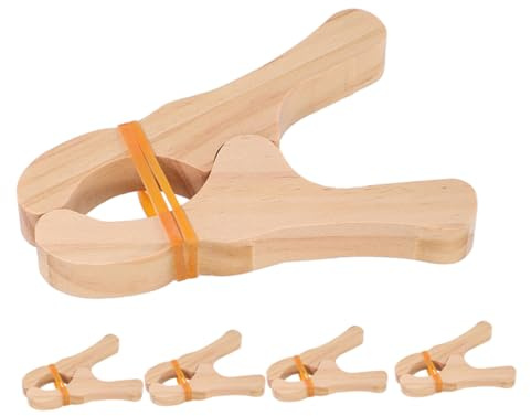 DOITOOL Pinces en Bois pour Renforcer Le Jeu Créatif pour Jeux de Construction Lot de 5 Clips pour Tapis et Soie, Design Unique en Extérieur