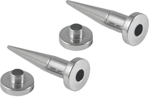 Lirzxin Ear Plugs Tunnel 3mm, 2 Stück Tunnel Set Edelstahl Damen Herren Schrauben 2 In 1 Austauschbare Geometrisch Form Ohrring Plug Dehnstab 3mm Silber