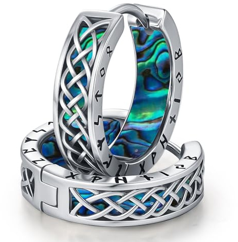 Ohrringe Herren 925 Silber Wikinger Ohrringe Creolen Männer Keltisch Viking Ohrschmuck Nordische Schmuck für Damen