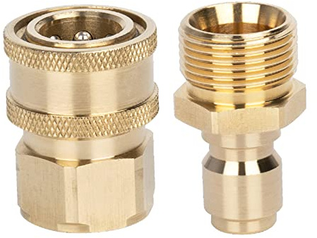 Tubo da giardino in ottone massiccio a connessione rapida, raccordi da 3/4 di pollice filettati per acqua, 2 x propano rapido per camper e grill, raccordi per idropulitrice da giardino, in acciaio