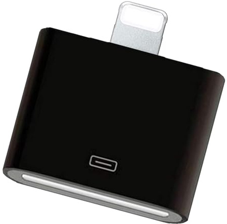 rosyclo Adaptador Lightning a 30 pines, certificado MFi de Apple, convertidor de 8 pines macho a hembra de 30 pines, conector de carga de iPhone con iPhone 14/13/12/11/X/8/7/6/5/iPad/iPod negro (sin