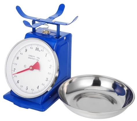 Hemobllo Balance avec Fer Inoxydable et Acier en 10kg Plateau Amovible Mécanique Vintage Préparation sans Batterie de Cuisine pour Repas Pâtisserie