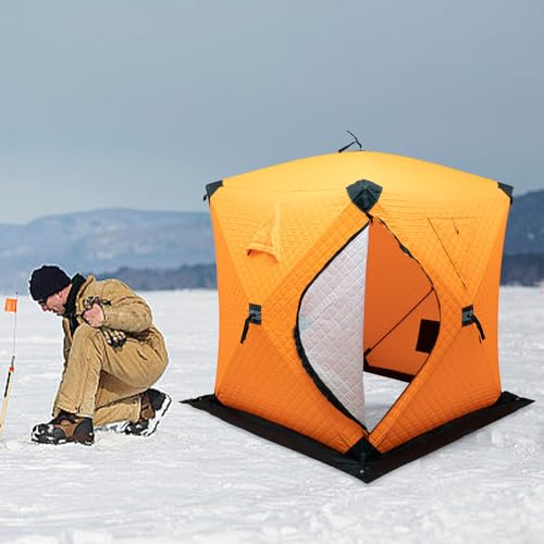 Gdetnysty Ice Lake Fishing Shelter - Tenda autoportante, isolata, con foro di ventilazione, 145 x 145 x 165 cm