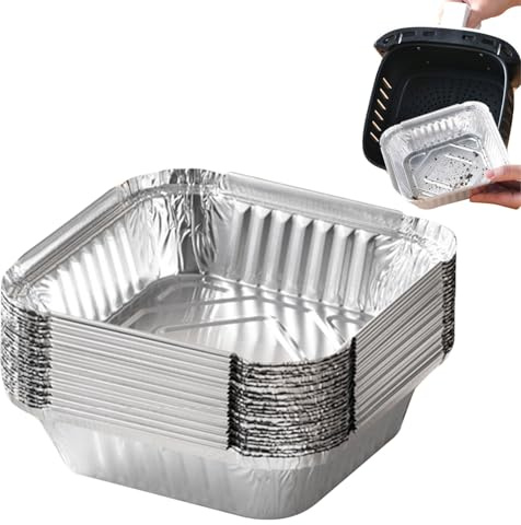 Pentole Rettangolari In - Pentole Quadrate In, Padelle Quadrate In 6x6, 20 Pezzi Friggitrice Ad Aria Scatola Di Carta Stagnola Teglia Per Forno Domestico, Vassoi Per