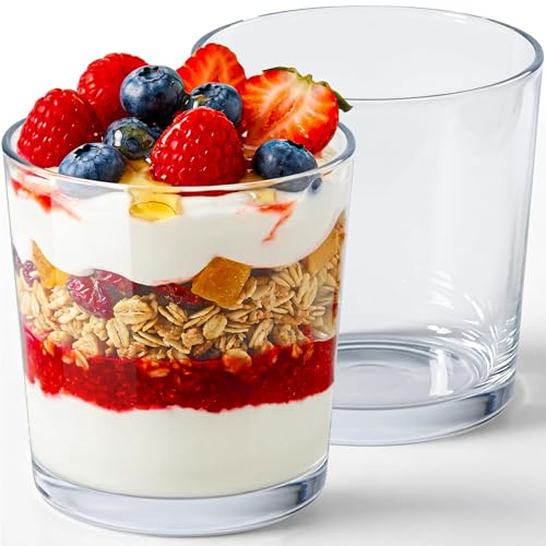 KONZEPT Juego de 12 vasos de postre pequeños de 180 ml, diseño clásico, aptos para lavavajillas, ligeros y compactos, ideales para postres, helados, mousses y aperitivos, calidad europea