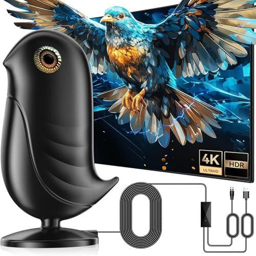 Digital TV Antenna Indoor,1200+ Miles Long Range HD Antenna for Smart TV and Older TV's,with Smart Chip Indoor for Local Channels,Supports 4K 1080P HD with Amplifier Signal Booster(Solace)