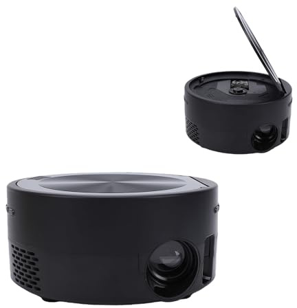 Tonysa Proiettore DVD, Lettore DVD Integrato Portatile HD 1080P con Obiettivo a Fuoco Corto e Doppi Altoparlanti Stereo, per L'Home Entertainment e i Film All'Aperto (Spina europea)