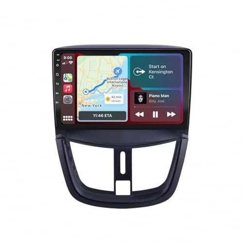 Autoradio per Peugeot 206 Plus 207 2006-2012 Android 15 9 Pollici Auto Tablet Stereo con Bt Fm Gps Backup Camera Per, 4 Core 2G+64G