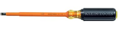 Klein Tools 602-7-INS Flathead Screwdriver, Made in USA, 5/16-Inch Cabinet Tip, Insulated, 7-Inch Shank
