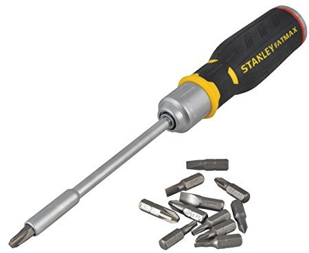 STANLEY FMHT0-62690 Cacciavite PortaInserti a cricchetto, Set di 12 Inserti, Standard