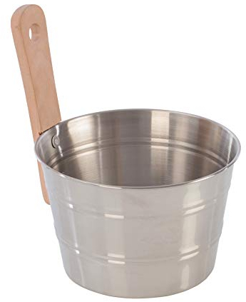 Eliga Aufgusseimer aus Edelstahl mit Holzgriff, 83793, 4 Liter