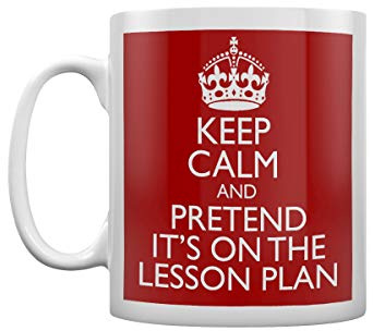 The Lazy Cow Keep Calm and Pretend Its On The Lesson Plan Mug Cup Gift Retro