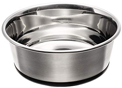 HUNTER Edelstahlnapf, Futter- oder Trinknapf aus Edelstahl, Rutschhemmender Silikonrand am Boden, Pflegeleicht und spülmaschinengeeignet, Langlebig, stoß- und kratzresistent, Größe: 1100 ml
