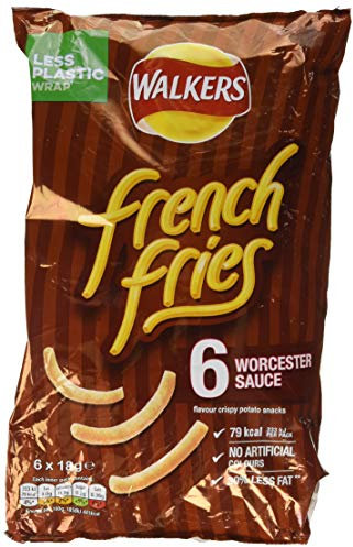 Walkers French Fries Worcester Sauce Multipack Snacks Crisps 6x18g