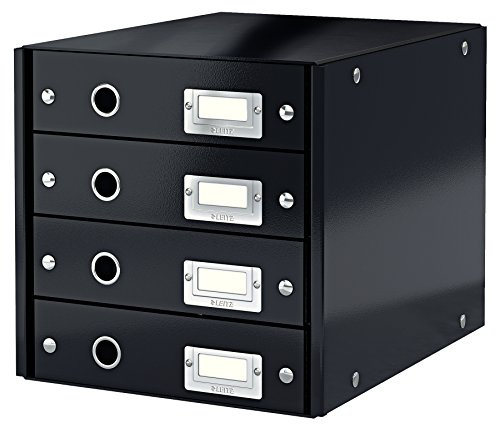 Leitz WOW Click And Store Skrivbordsbyrå, 4 Lådor, Svart, 60490095