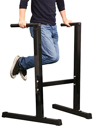 Yaheetech Dip Station Stand Chest Tricep Exercise Workout Station Pull-up Dipping Bars Black