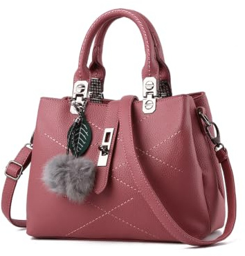 NICOLE & DORIS 2026 Nouveau Sac à Main Femme Sacs Portés Main Mode Sac Bandoulière Élégant Sac Epaule Sacoche Femme Sac à Poignée Supérieure avec Pom Poms