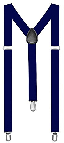 Boolavard® TM bretelles/bretelles One Size Y entièrement réglable en forme avec des Clips,Bleu Marine,133cm / 52 Inches
