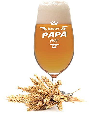 FORYOU24 Leonardo Pilstulpe mit Gravur Motiv Bester Papa Ever - Geschenkidee Bierglas graviert Vatertag