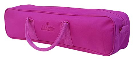 Acclaim St Tropez fyra skålar dubbelhandtag mini nylon nivå grön gräsmatta platt kort matta inomhus- och utomhusskåp bowlingväska (Cerise)