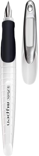 Herlitz Schulfüllhalter mit Gravur / Füller my.pen / Farbe: weiß/schwarz