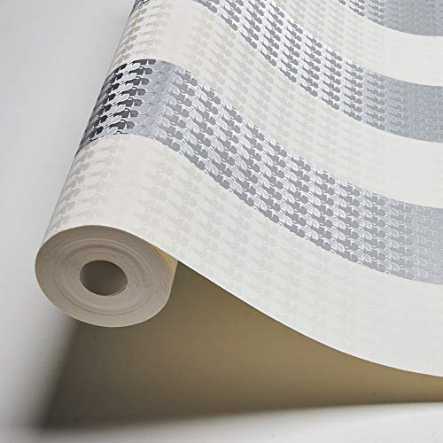 Karl Lagerfeld Papier Peint À Rayures Stripes A.S. Création Papier peint intissé 10.05 m x 0.53 m Gris Fabriqué en Allemagne 378493 37849-3