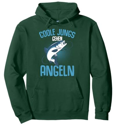 Coole Jungs gehen Angeln Angler Fischer Kinder Junge Angel Pullover Hoodie
