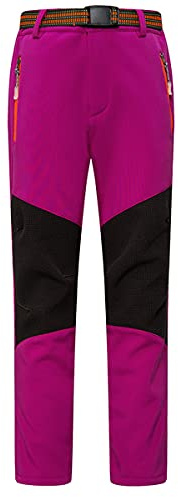 Daysskk Kinder Softshellhose Fleece Gefütterte Outdoorhose Warm Winter Schneehose Kinder Wanderhose Jungen Mädchen Wasserdicht 100-170