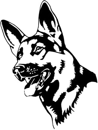 Schäferhund Autoaufkleber,Asudaro 5Stück Fenster Autoscooter Lustiger Tierdekorationsaufkleber Hund Silhouette Aufkleber Hund Vinyl Aufkleber für Auto Moto Helmet Camper Laptop,8x12.8cm,Schwarz