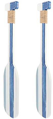 Homoyoyo 2 PièCes DéCoration Murale Nautique Pagaie en Bois Bleu Foncé 19.69X3.94X0.59In Ornement Bord De Mer pour DéCor Maison Et Cadeau Pendaison
