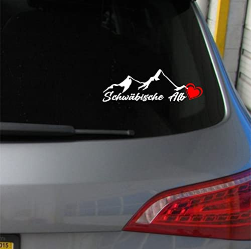 myrockshirt SCHWÄBISCHE ALB Berg Aufkleber 20x10cm Berge Sticker Auto Gebirge Deutschland Autoaufkleber Urlaub