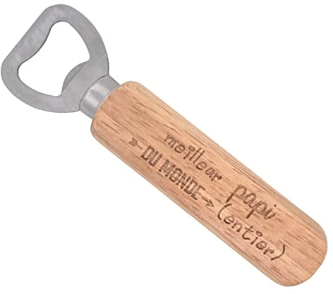 ERNESTINE - Décapsuleur Papi je t'aime - cadeau fête des pères et fête des grands pères - cadeau papi accessoire homme - porte clefs personnalisable famille - cadeaux homme anniversaire Noël naissance