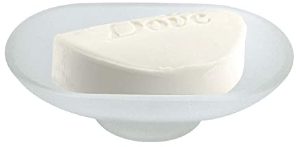 Piattino Ricambio Porta Sapone Ovale In Vetro Satinato 13cm Bagno Accessori