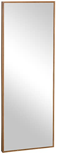 HOMCOM Wandspiegel Garderobenspiegel 125 x 45cm Flurspiegel mit Holzrahmen Ganzkörperspiegel Hängespiegel Wohnzimmerspiegel für Schlafzimmer Natur