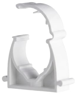ELEKTROPLAST 100 Stück PVC Klemmschellen Ø 22mm | Rohrschellen zum Festschrauben für Stangenrohr, Isorohr, Leerrohr | Plastik Rohr-Klemmschellen | Weiß