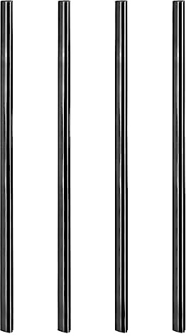 sourcing map 4pcs Réutilisable Métal Pailles, 8.5 Cœur Forme Inox Acier Paille pour Boire Lait-frappé, Froid Boisson, Boisson (Noir)
