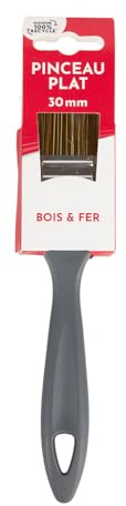 Cogex - Pincel plano, pincel plano, pintura, pincel plano de 30 mm, diámetro: 30 mm de diámetro, para madera y hierro, mango de plástico 100% reciclado, para superficies planas, buen agarre y práctico