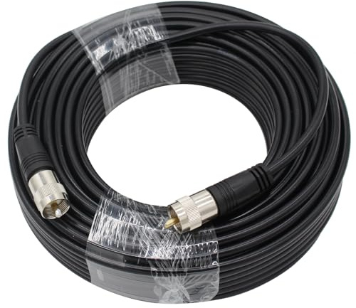 exgoofit RG8X Coaxial Cable 100ft, UHF PL259 Male to Male Coax Connector for HAM Radio, Antenna Analyzer